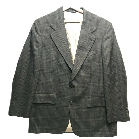 bill blass Other - Bill Blass Mens Green herringbone tweed Wool Sport Coat Blazer Jacket 42